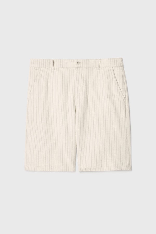 STRAIGHT FIT ÇİZGİLİ CHINO ŞORT