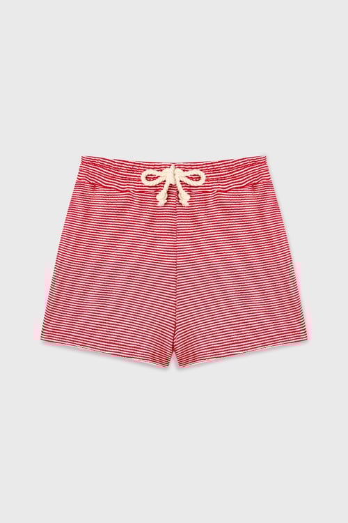 ÇİZGİLİ BELİ BAĞLAMALI MİNİ ŞORT