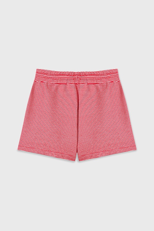 ÇİZGİLİ BELİ BAĞLAMALI MİNİ ŞORT