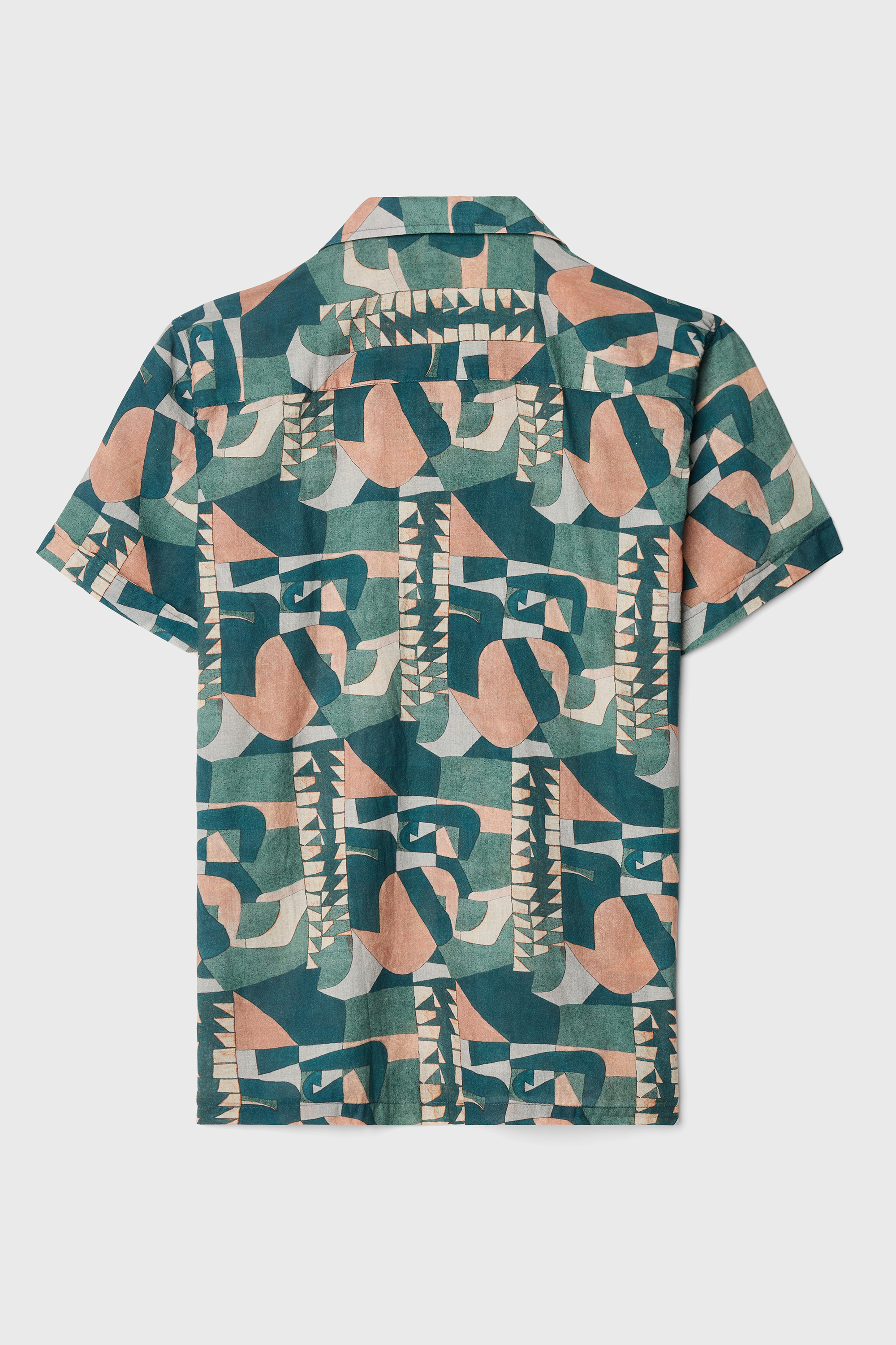 BASKILI RESORT YAKA KISA KOLLU GÖMLEK