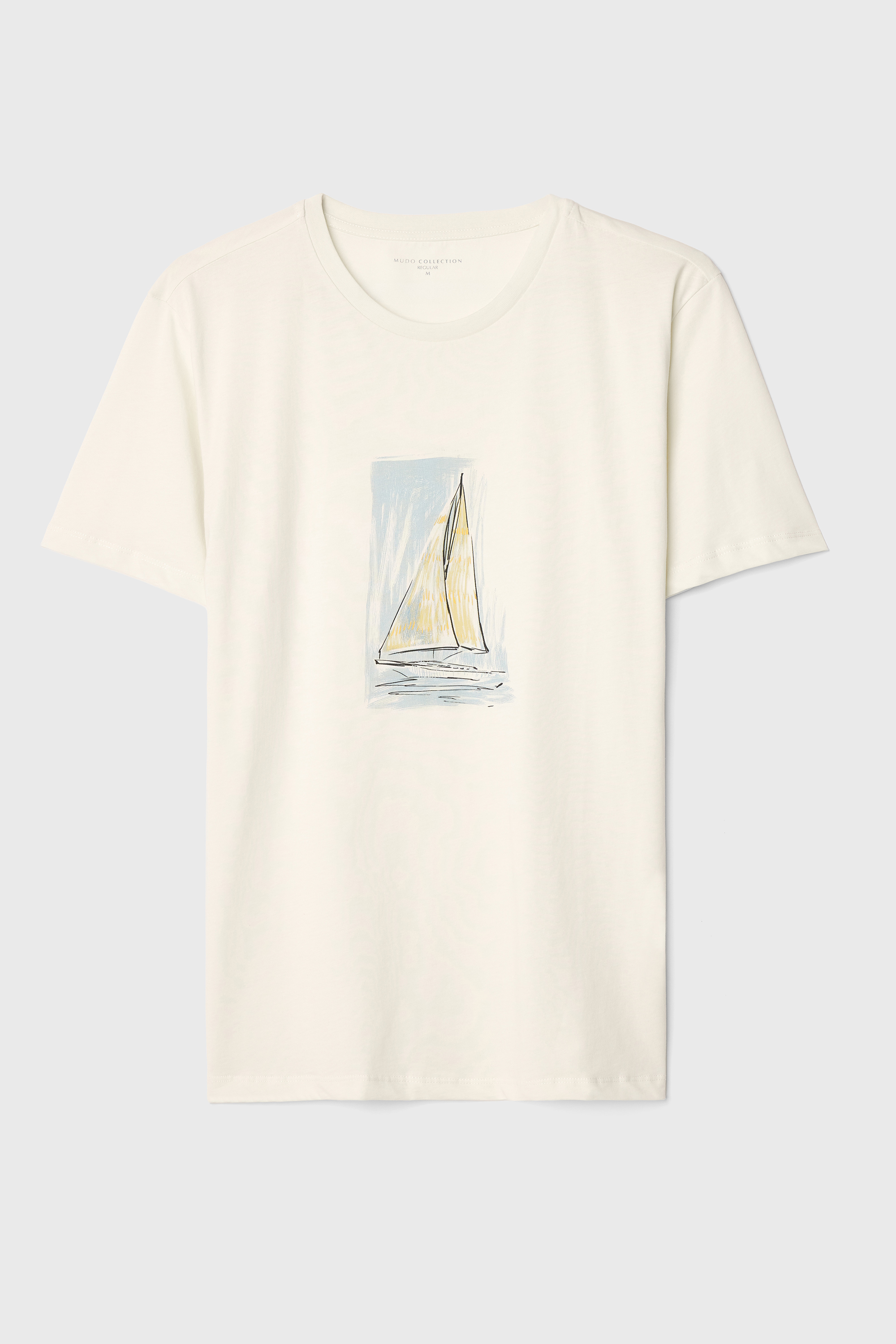 BASKILI BİSİKLET YAKA T-SHIRT