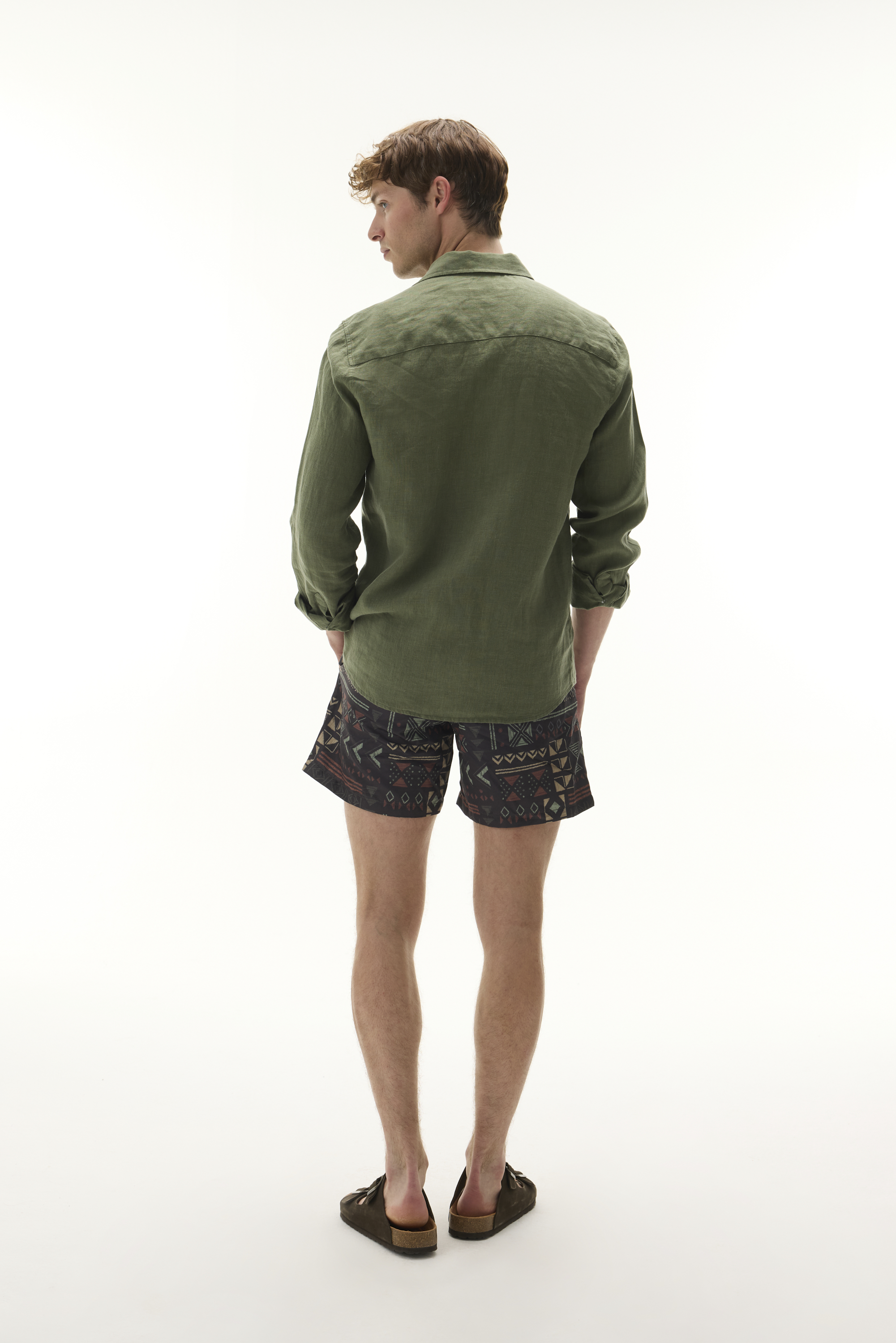 SLIM FIT UZUN KOLLU KETEN GÖMLEK