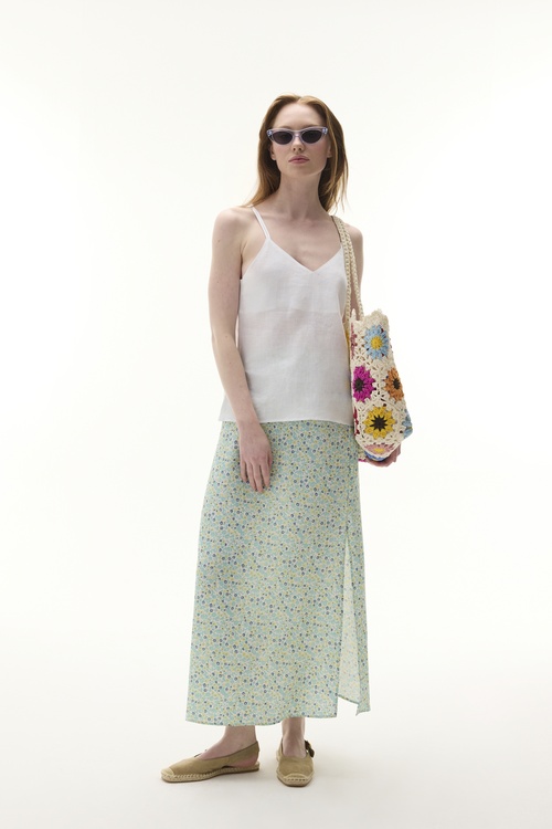  V YAKA KOLSUZ KETEN BLUZ