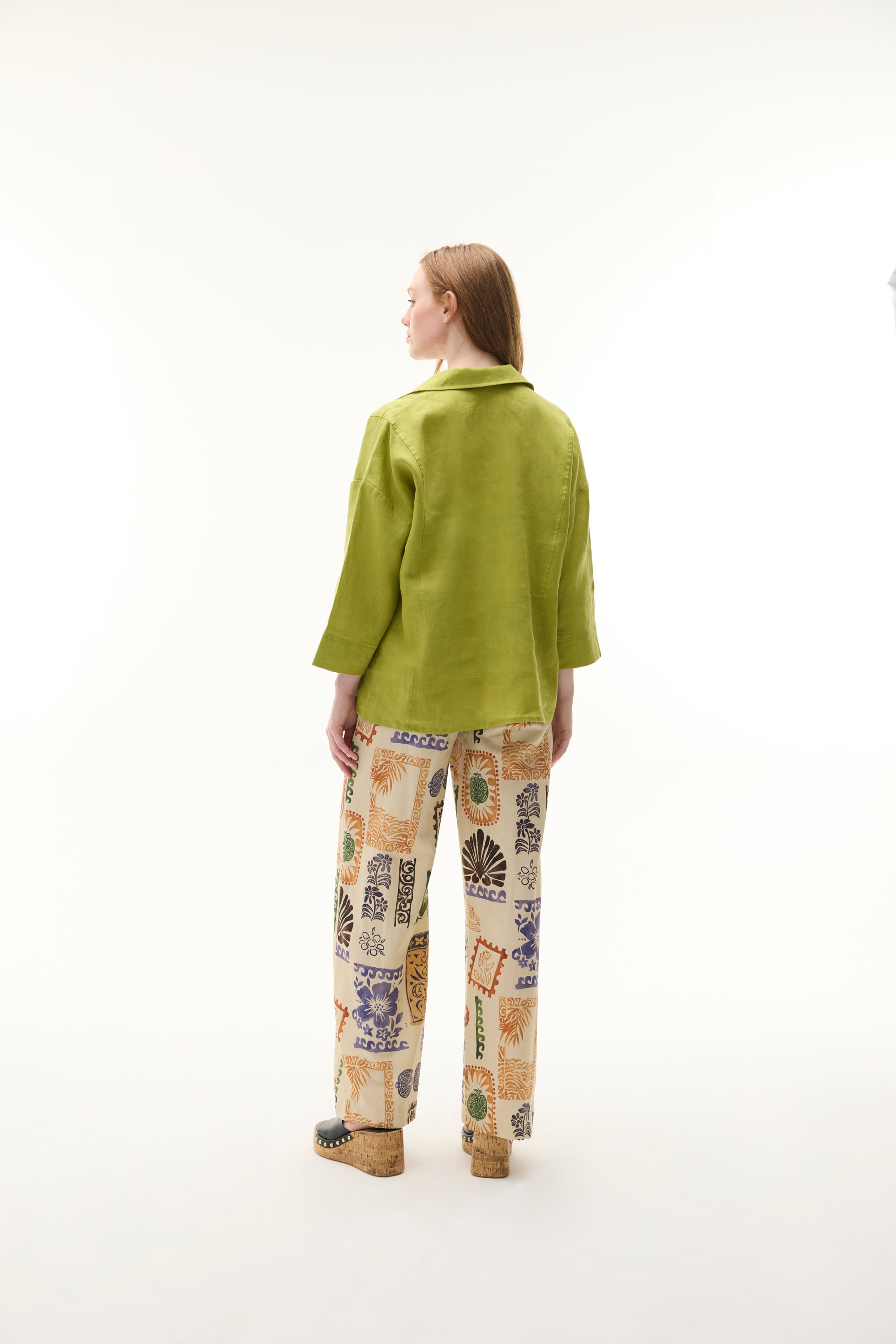 3/4 KOL OVERSIZE KETEN GÖMLEK