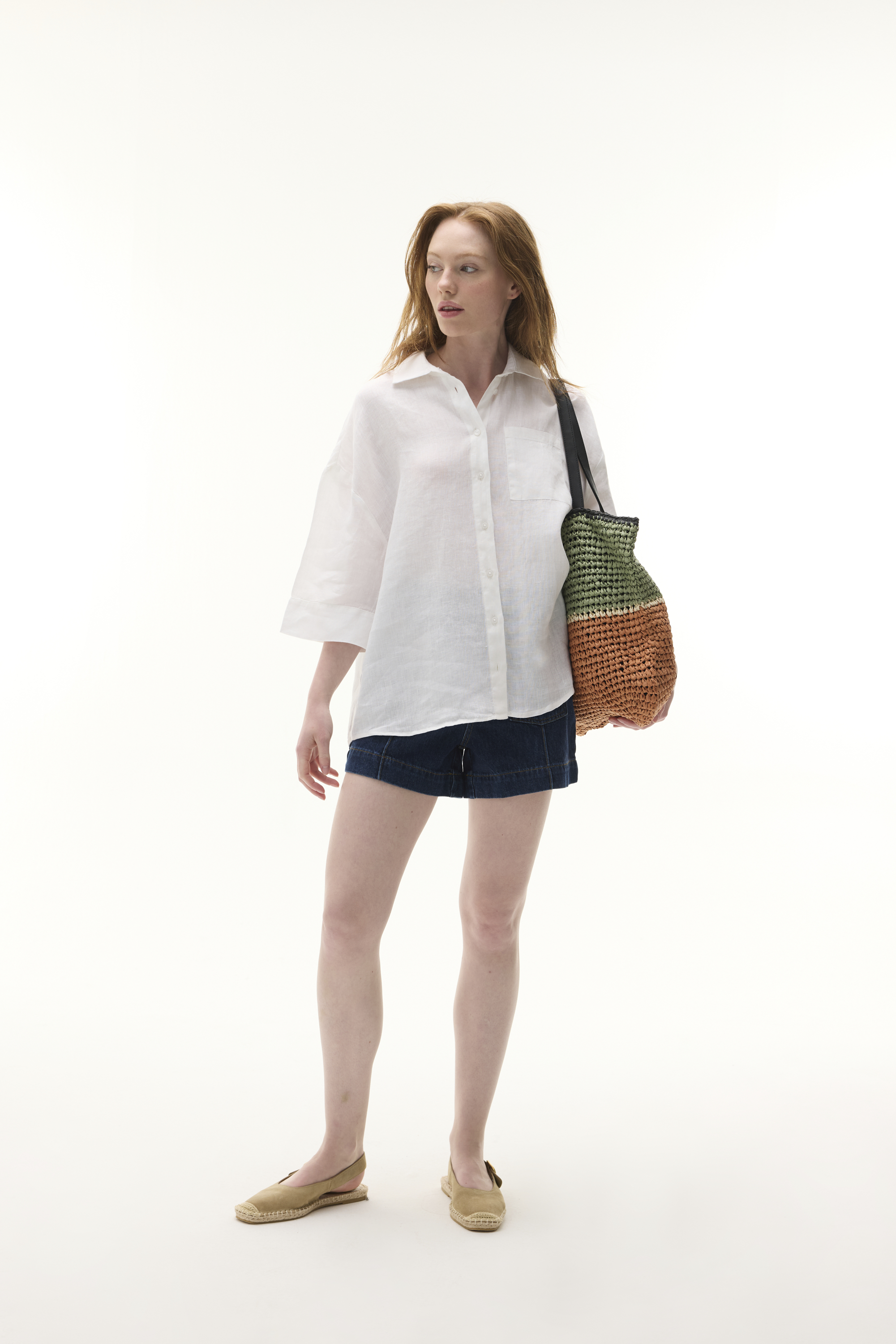 3/4 KOL KETEN GÖMLEK