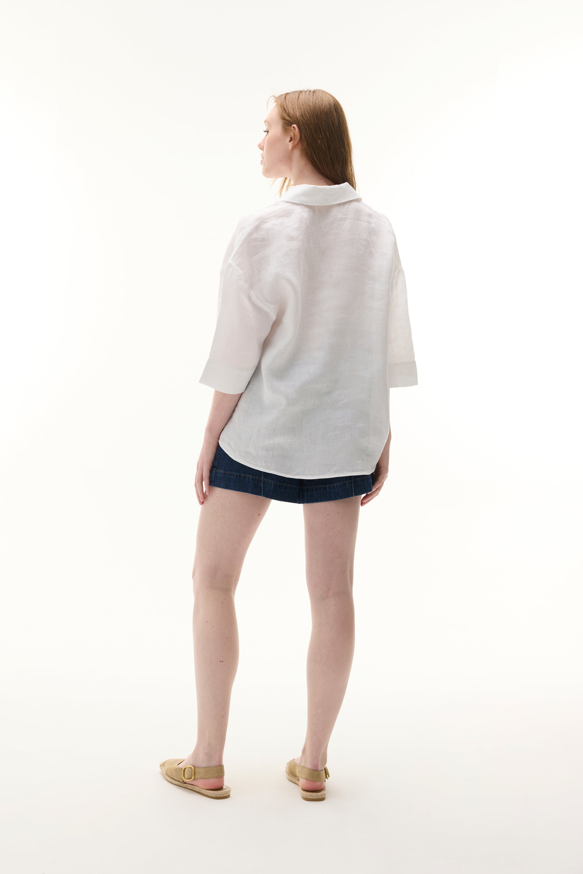 3/4 KOL KETEN GÖMLEK