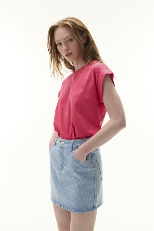  BİSİKLET YAKA DÜŞÜK KOL T-SHIRT