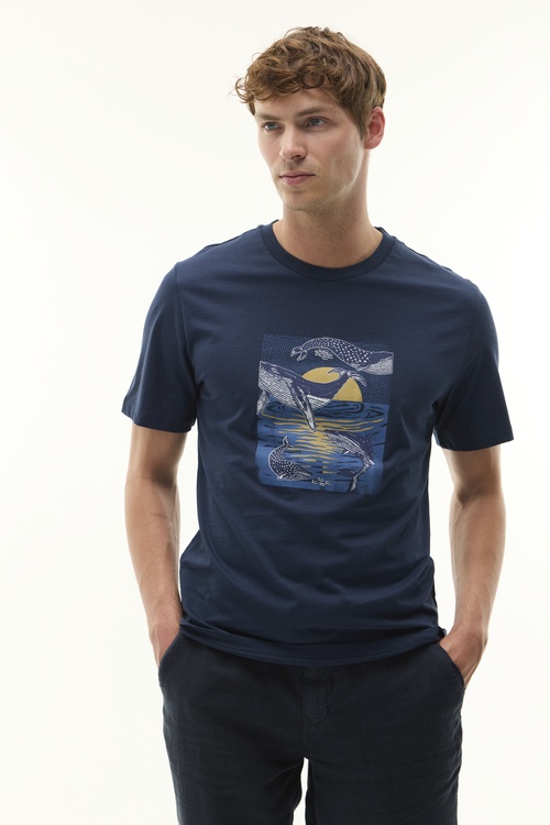  BASKILI BİSİKLET YAKA KISA KOLLU T-SHIRT