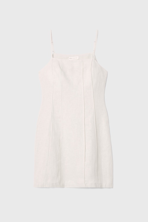  A FORM KOLSUZ MİNİ KETEN ELBİSE