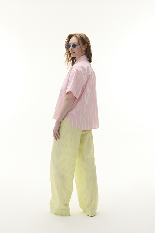  ÇİZGİLİ KISA KOLLU GÖMLEK