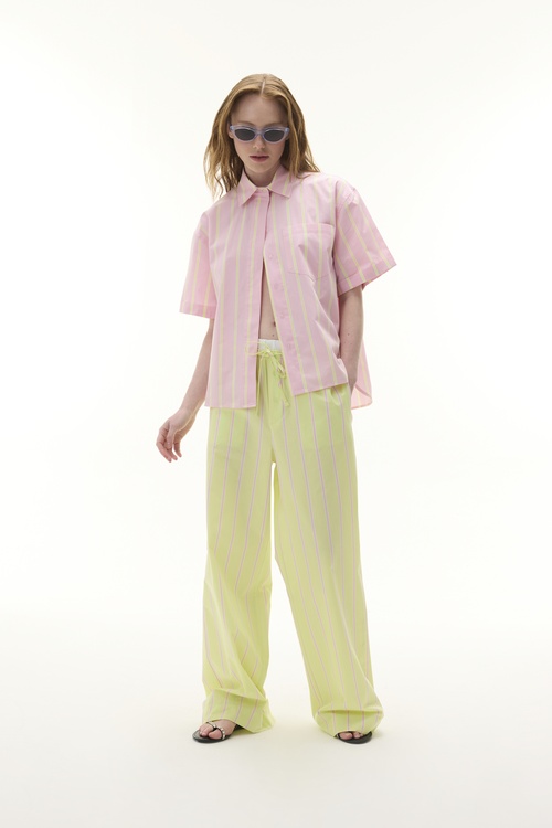  ÇİZGİLİ KISA KOLLU GÖMLEK