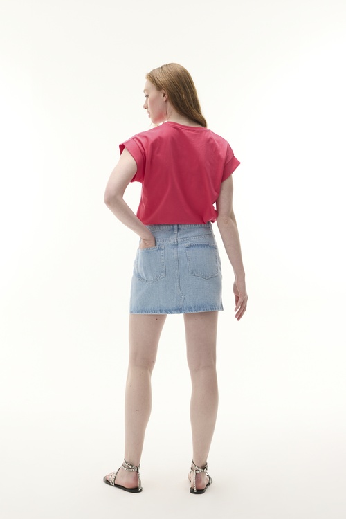  BİSİKLET YAKA DÜŞÜK KOL T-SHIRT