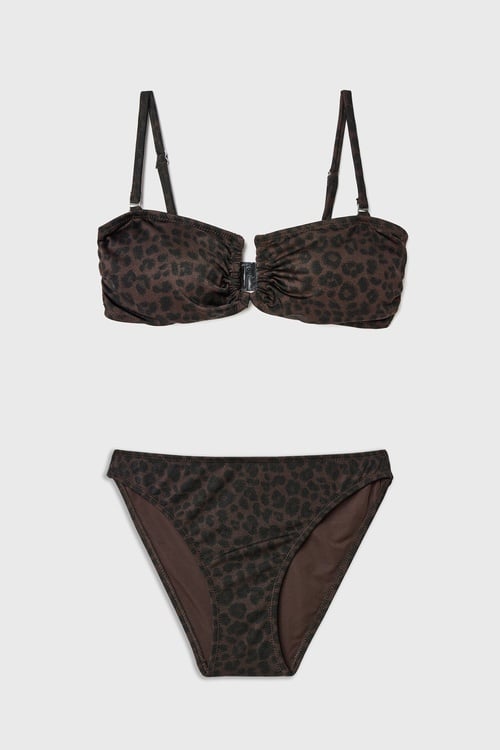  LEOPAR DESENLİ BİKİNİ ÜSTÜ