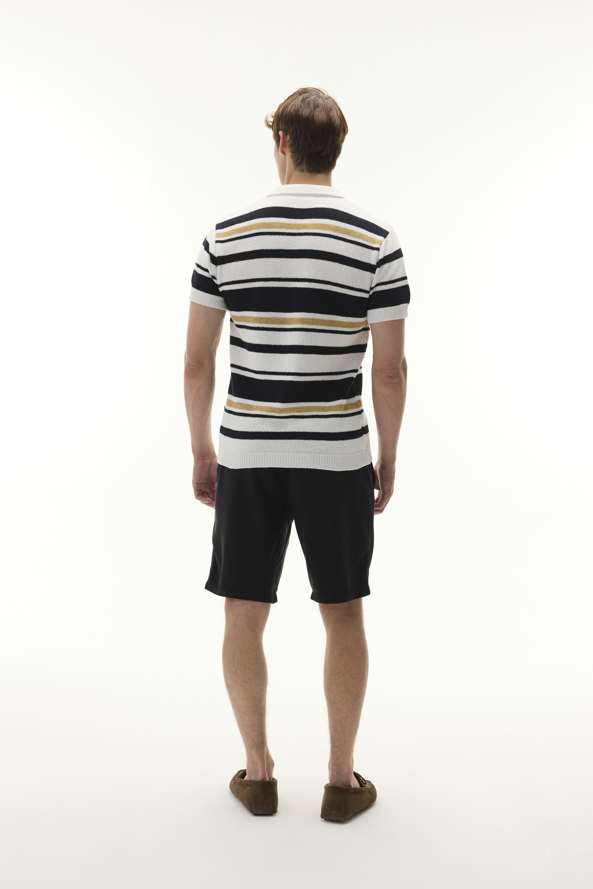 ÇİZGİLİ POLO YAKA KISA KOLLU TRİKO KAZAK