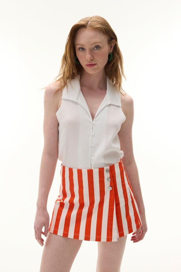 V YAKA KOLSUZ FITTED BLUZ