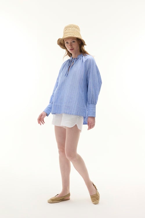  RELAX FIT BELİ LASTİKLİ KETEN ŞORT