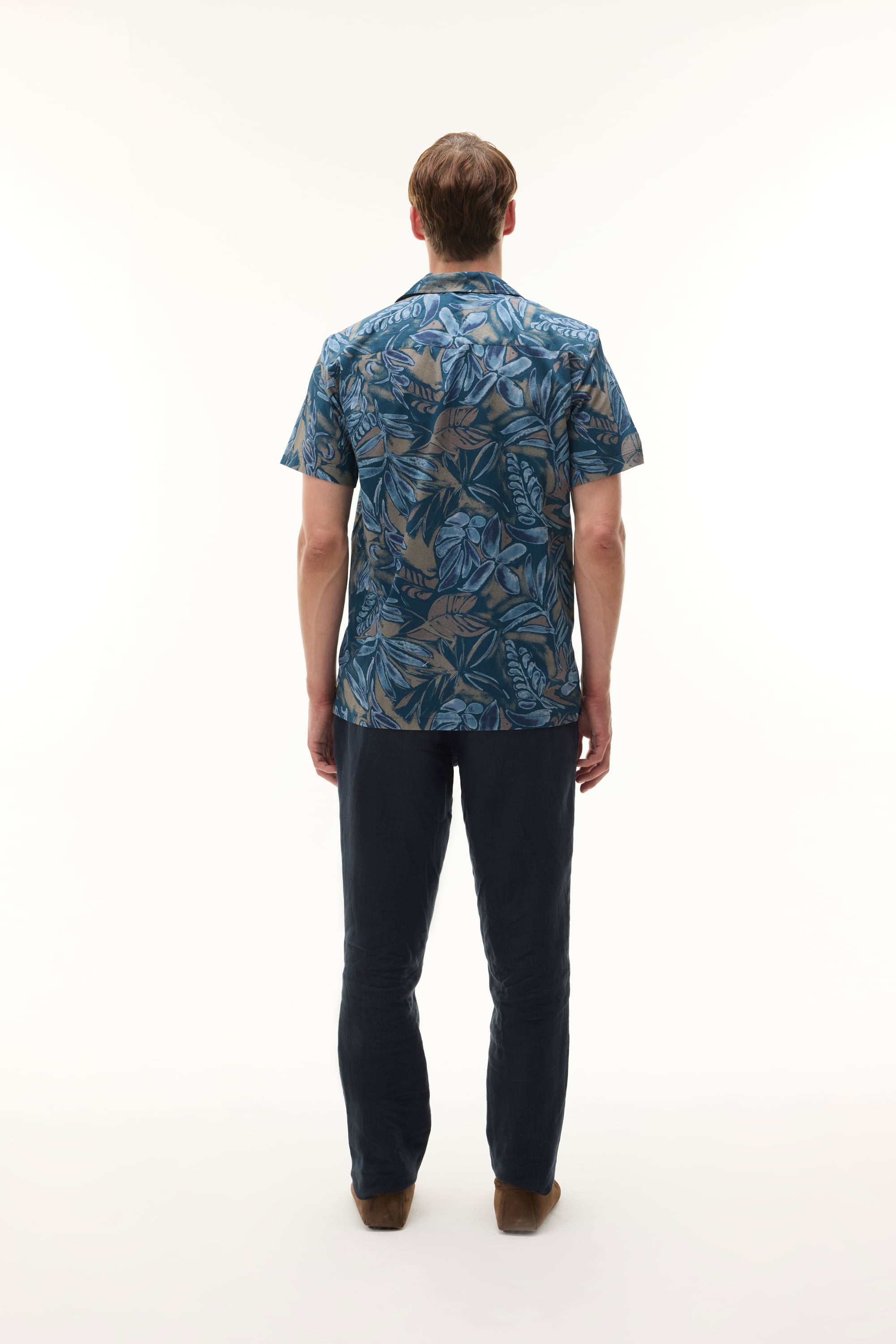 BASKILI RESORT YAKA KISA KOLLU GÖMLEK