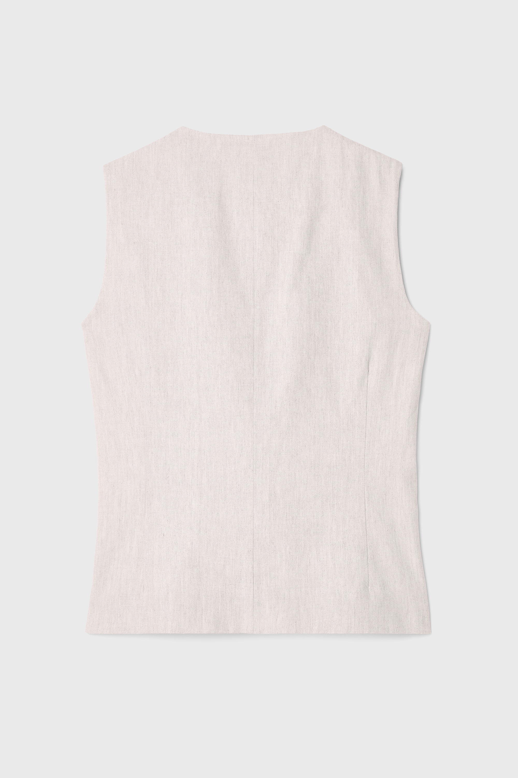 KETEN KARIŞIMLI KOLSUZ FITTED CEKET