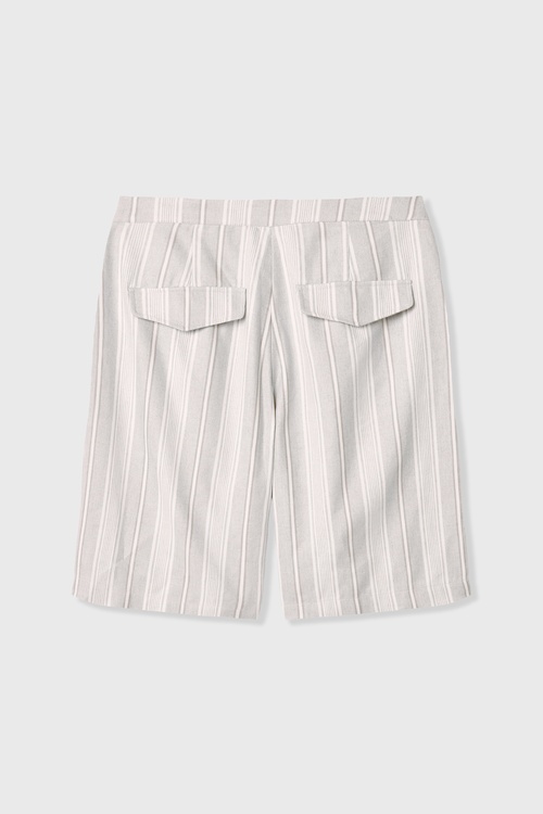  ÇİZGİLİ KETEN KARIŞIMLI ŞORT