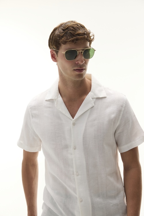 DOKULU RESORT YAKA KISA KOLLU GÖMLEK