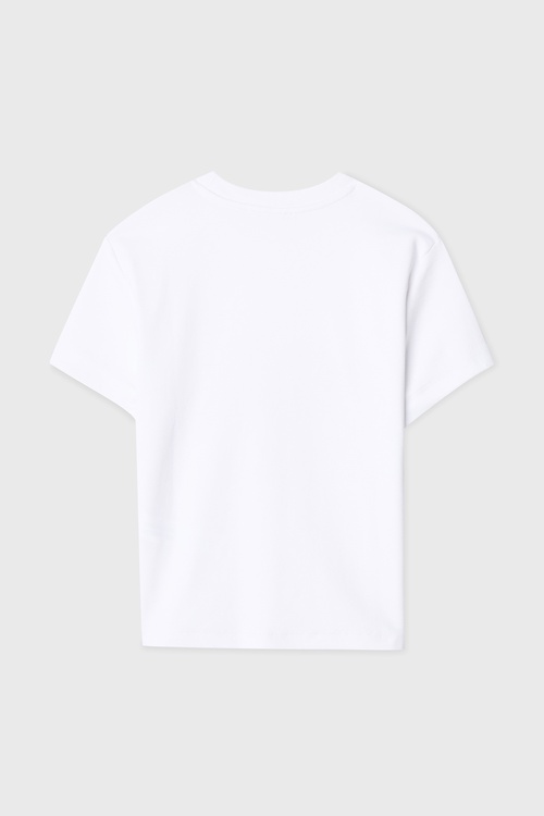  FLORAL BASKILI BİSİKLET YAKA T-SHIRT