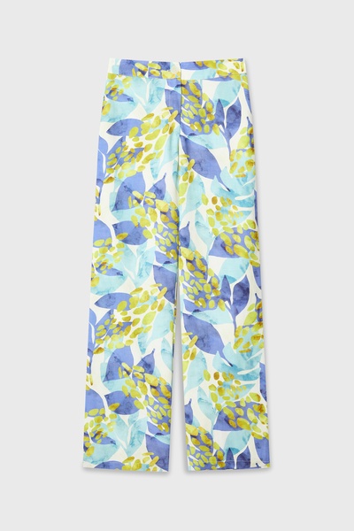 Mudo Marin Baskılı Cropped Flare Pantolon