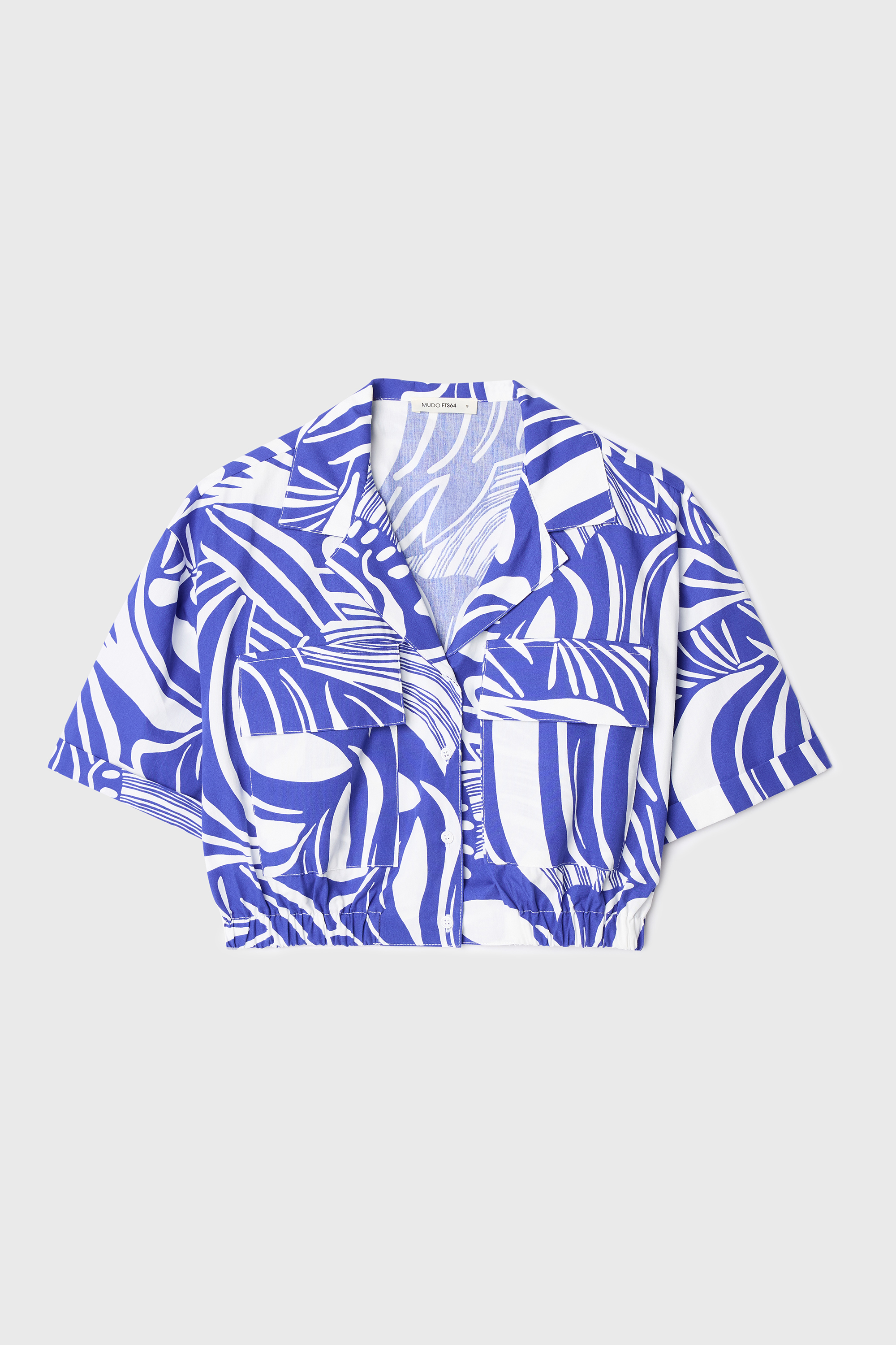 MARİN BASKILI RESORT YAKA CROP GÖMLEK