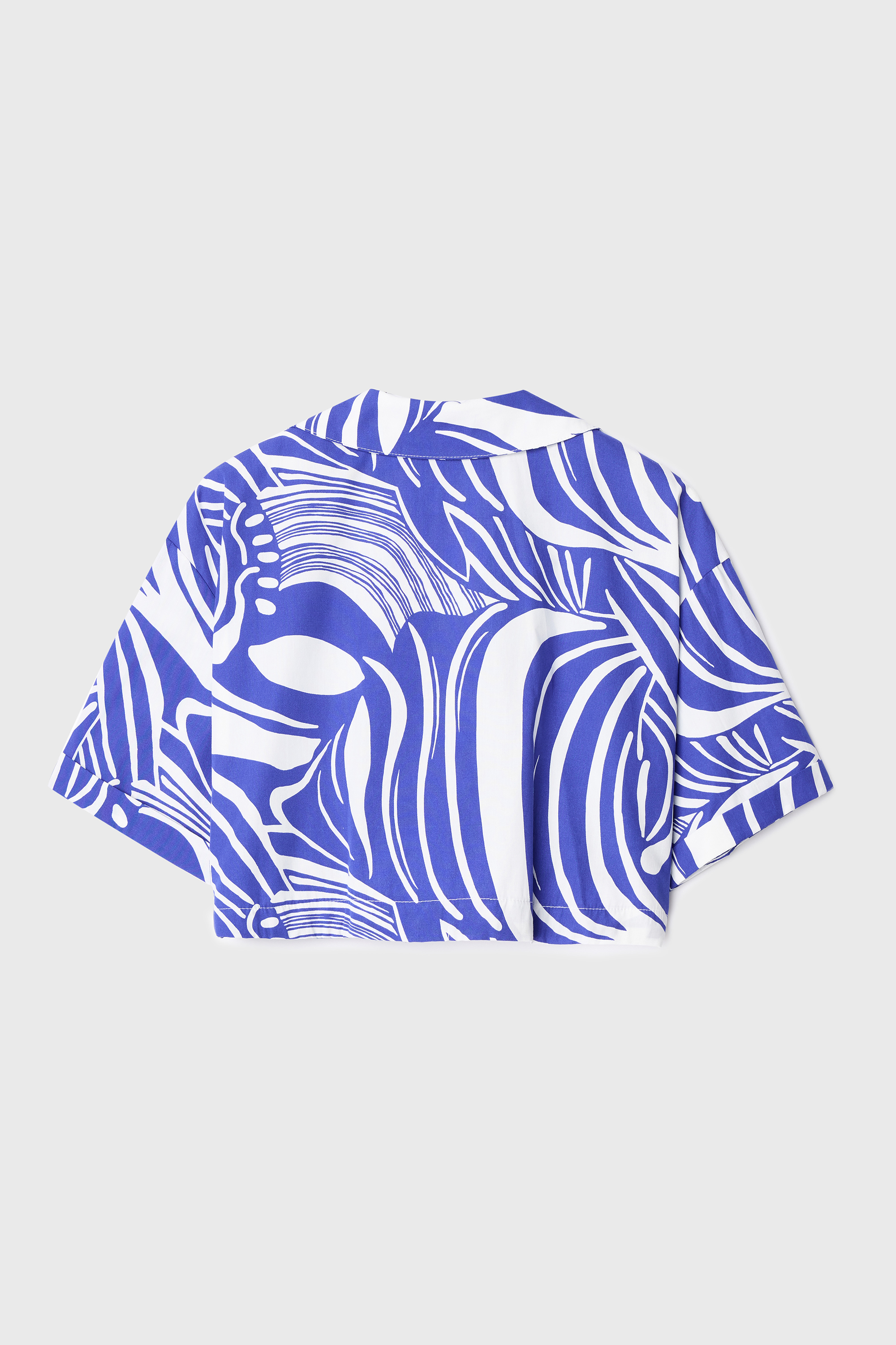 MARİN BASKILI RESORT YAKA CROP GÖMLEK