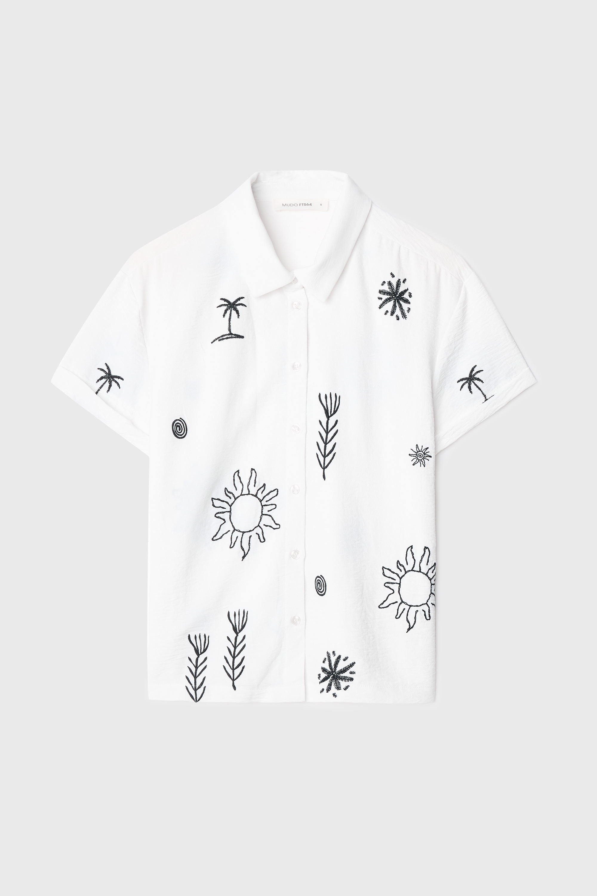 NAKIŞLI KISA KOLLU GÖMLEK