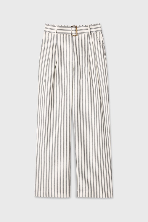  STRAIGHT FIT ÇİZGİLİ KEMERLİ PANTOLON