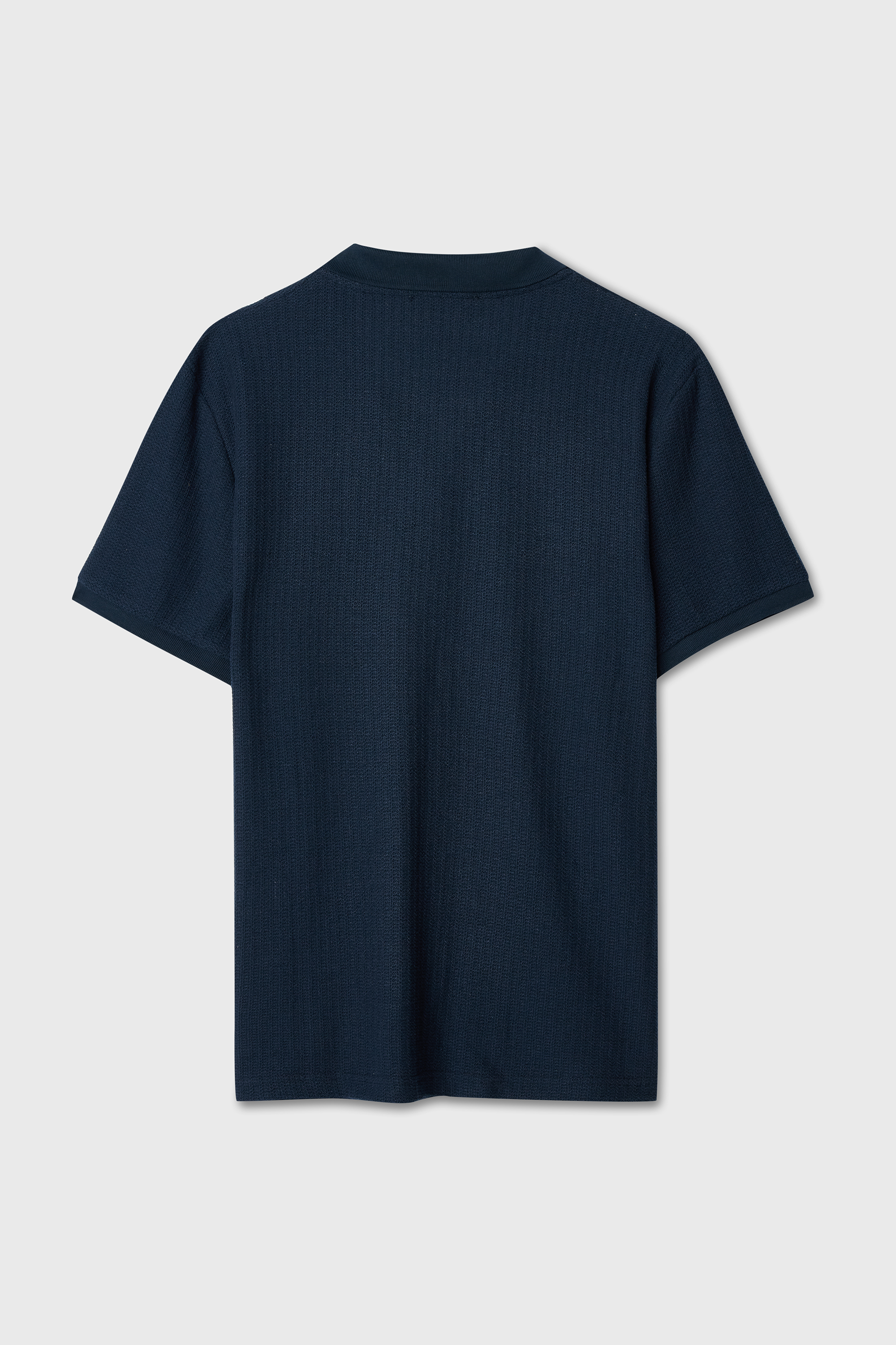 Erkek Lacivert Polo Yaka Örme T-Shirt