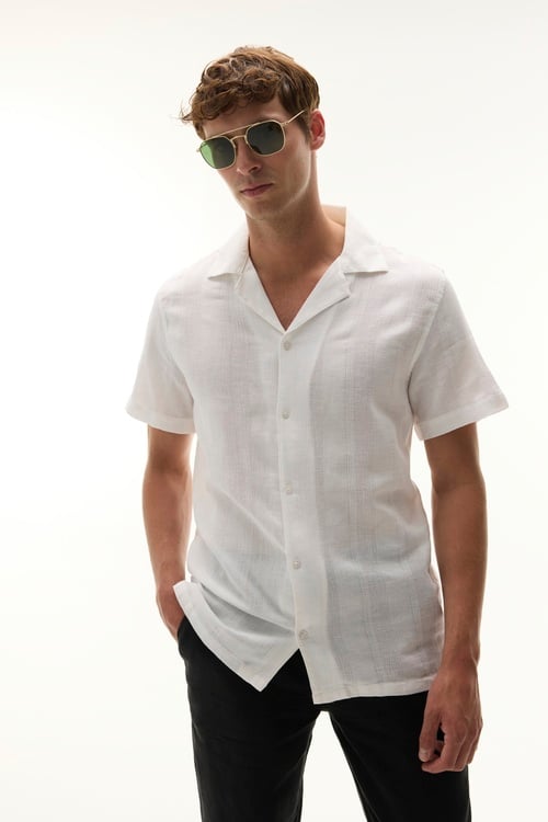 DOKULU RESORT YAKA KISA KOLLU GÖMLEK