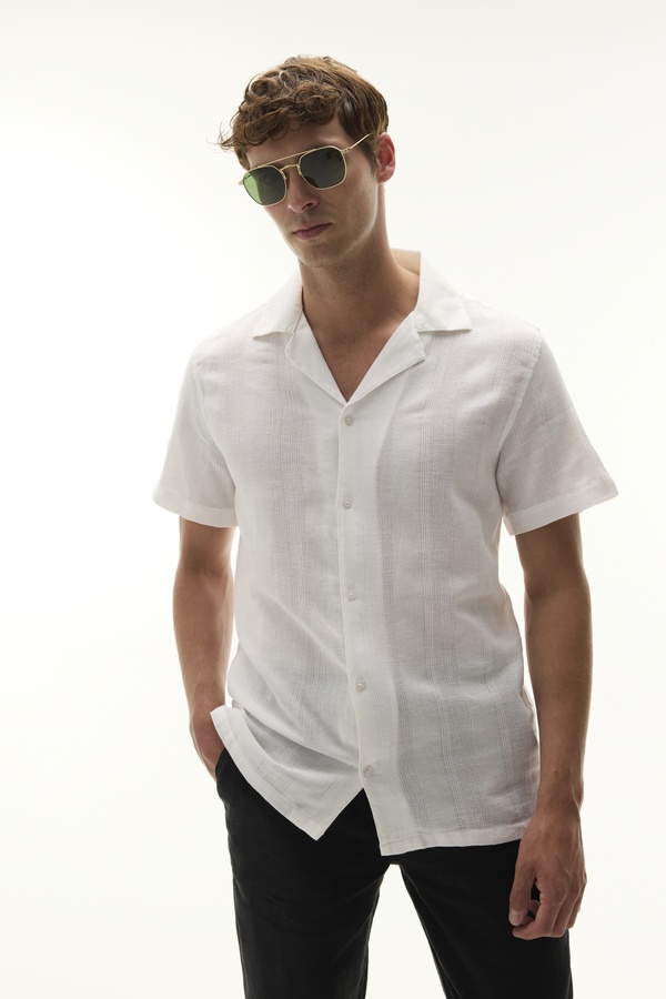 DOKULU RESORT YAKA KISA KOLLU GÖMLEK