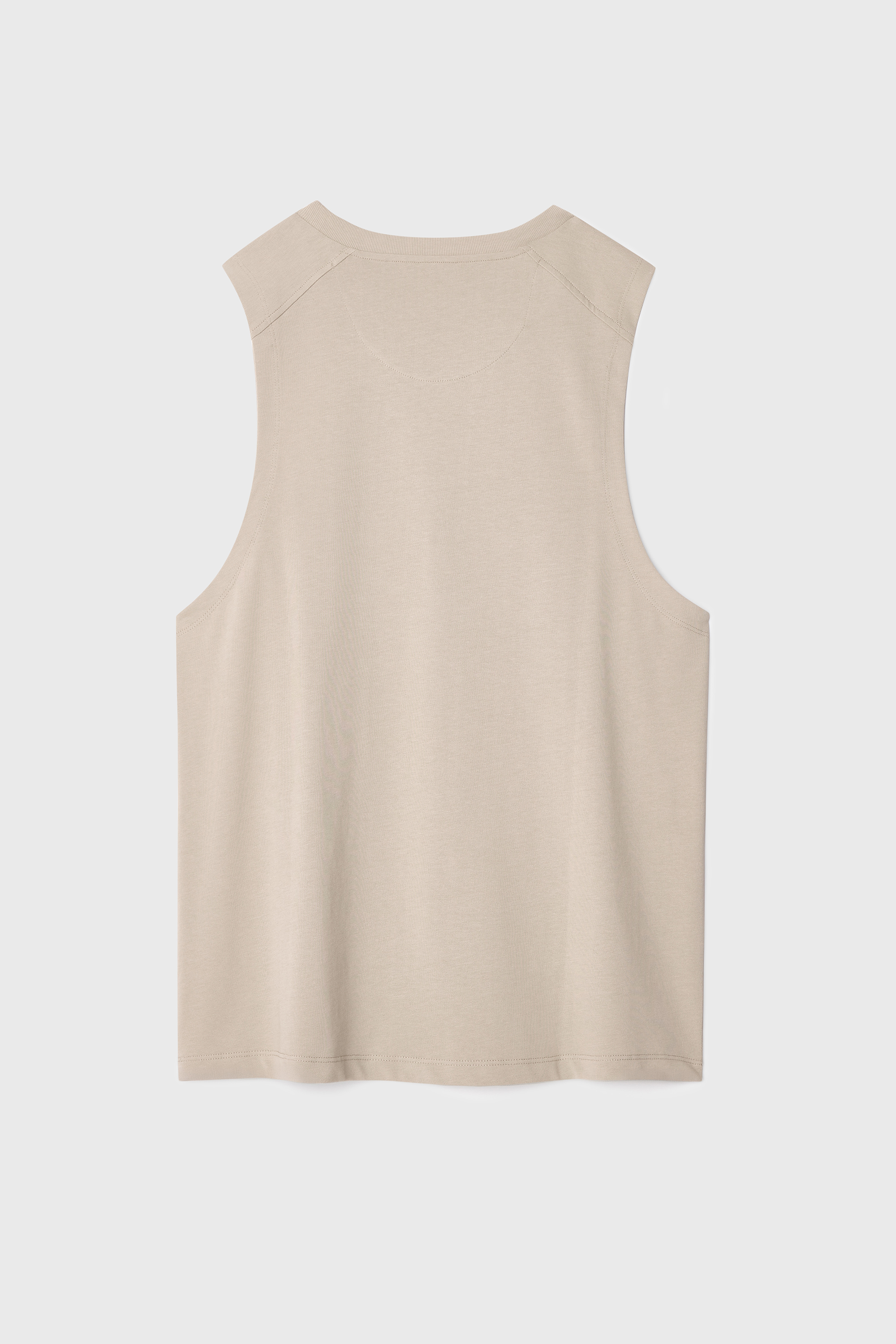 Erkek Bej Rengi Loose Fit Bisiklet Yaka Atlet