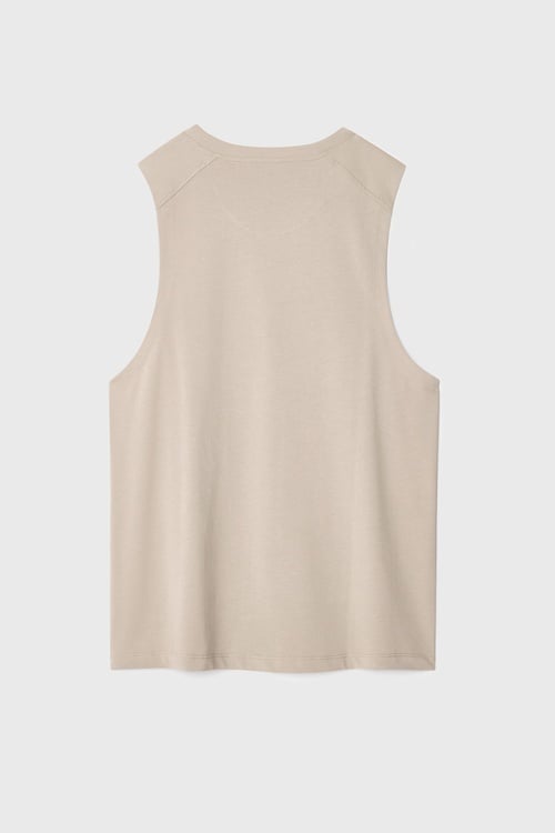  Erkek Bej Rengi Loose Fit Bisiklet Yaka Atlet