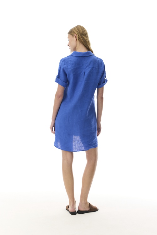  A FORM GÖMLEK YAKA MİNİ ELBİSE