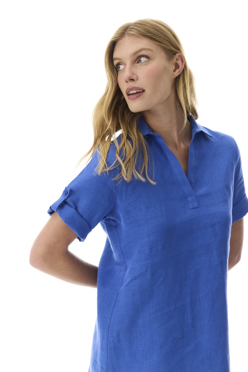  A FORM GÖMLEK YAKA MİNİ ELBİSE