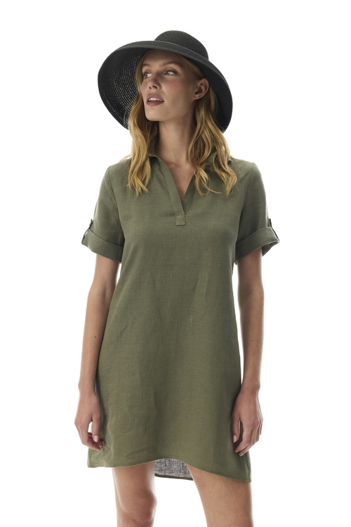  A FORM GÖMLEK YAKA MİNİ ELBİSE