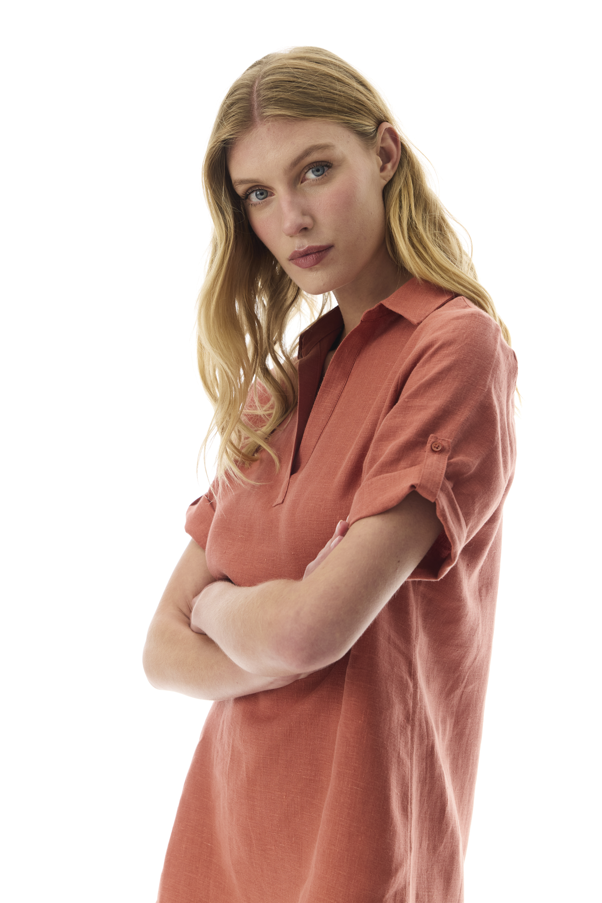 A FORM GÖMLEK YAKA MİNİ ELBİSE