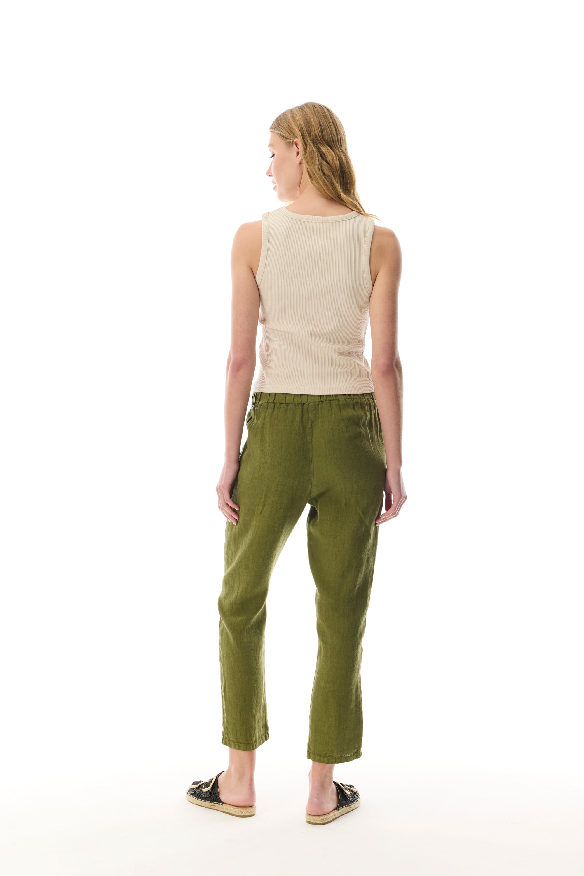 STRAIGHT FIT BELİ BAĞLAMALI KETEN PANTOLON