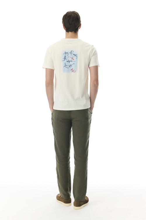  BASKILI COMFORT FIT BİSİKLET YAKA T-SHIRT