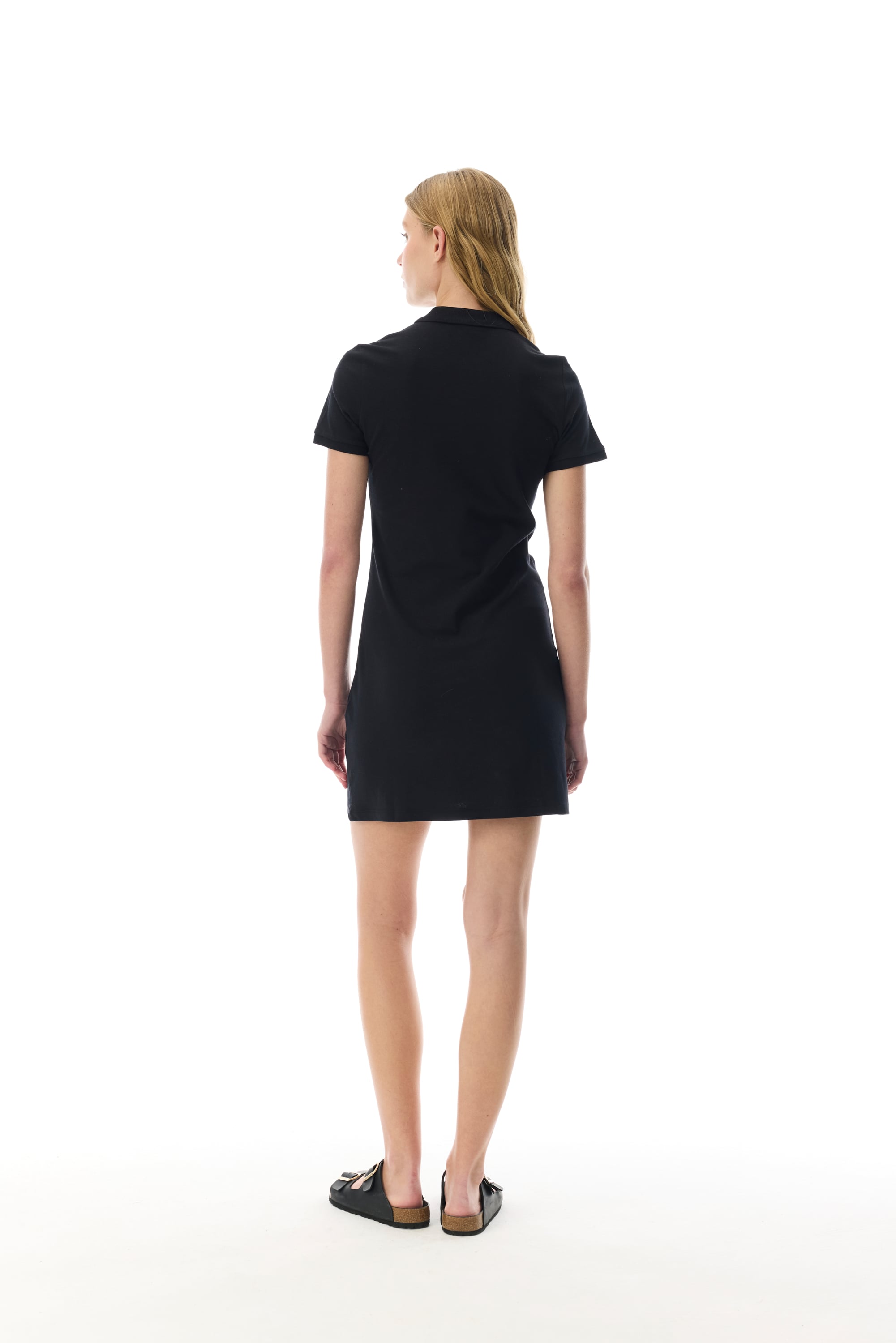 POLO YAKA KISA KOLLU MİNİ ELBİSE