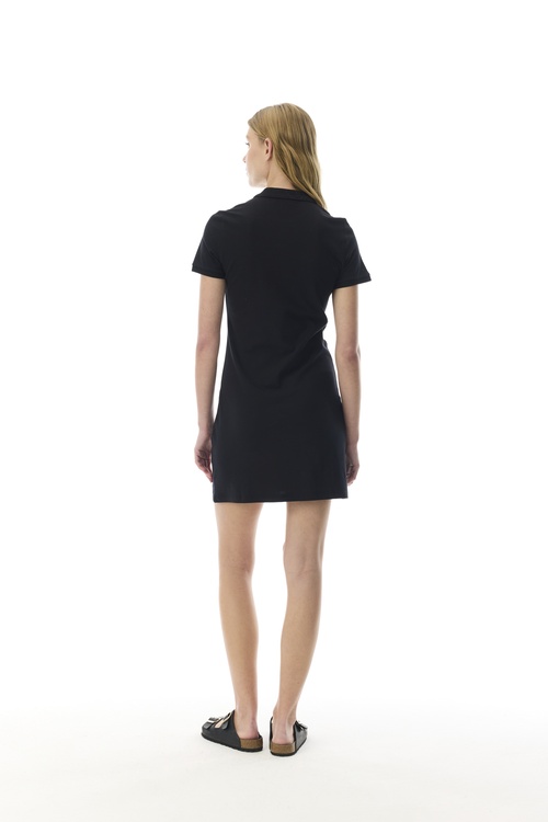  POLO YAKA KISA KOLLU MİNİ ELBİSE