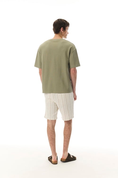  OVERSIZE BİSİKLET YAKA T-SHIRT