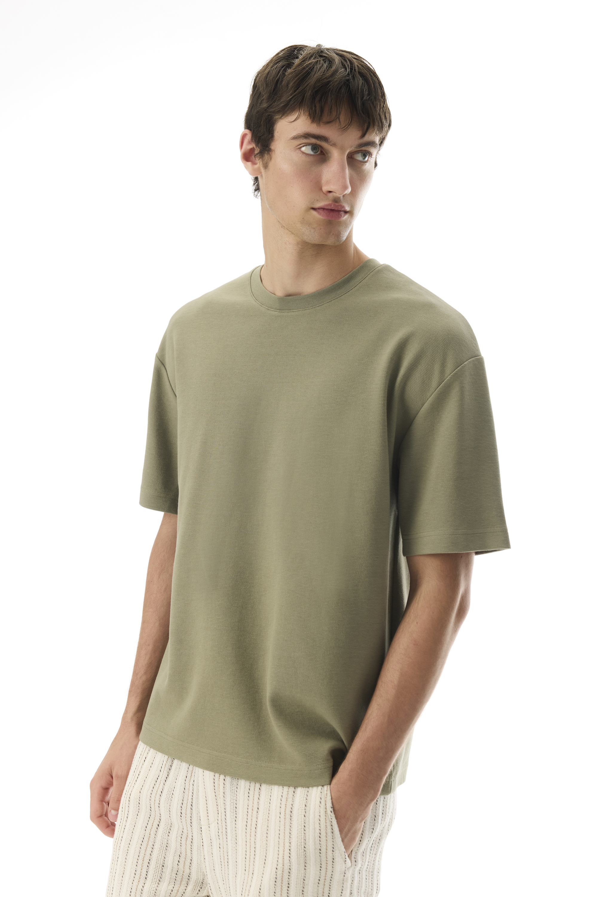 OVERSIZE BİSİKLET YAKA T-SHIRT