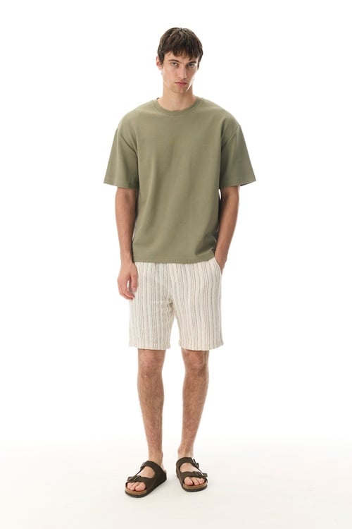  OVERSIZE BİSİKLET YAKA T-SHIRT