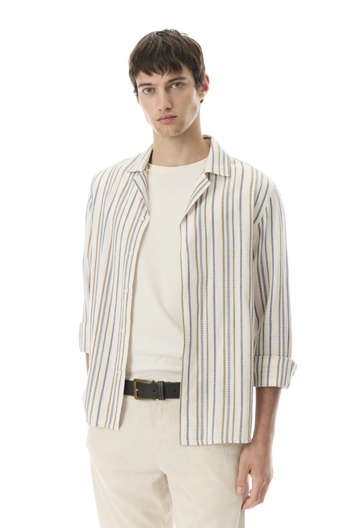  ÇİZGİLİ RESORT YAKA REGULAR FIT UZUN KOLLU GÖMLEK