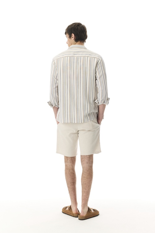  ÇİZGİLİ RESORT YAKA REGULAR FIT UZUN KOLLU GÖMLEK