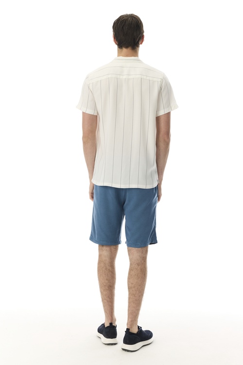  REGULAR FIT ÇİZGİLİ KISA KOLLU LİYOSEL GÖMLEK