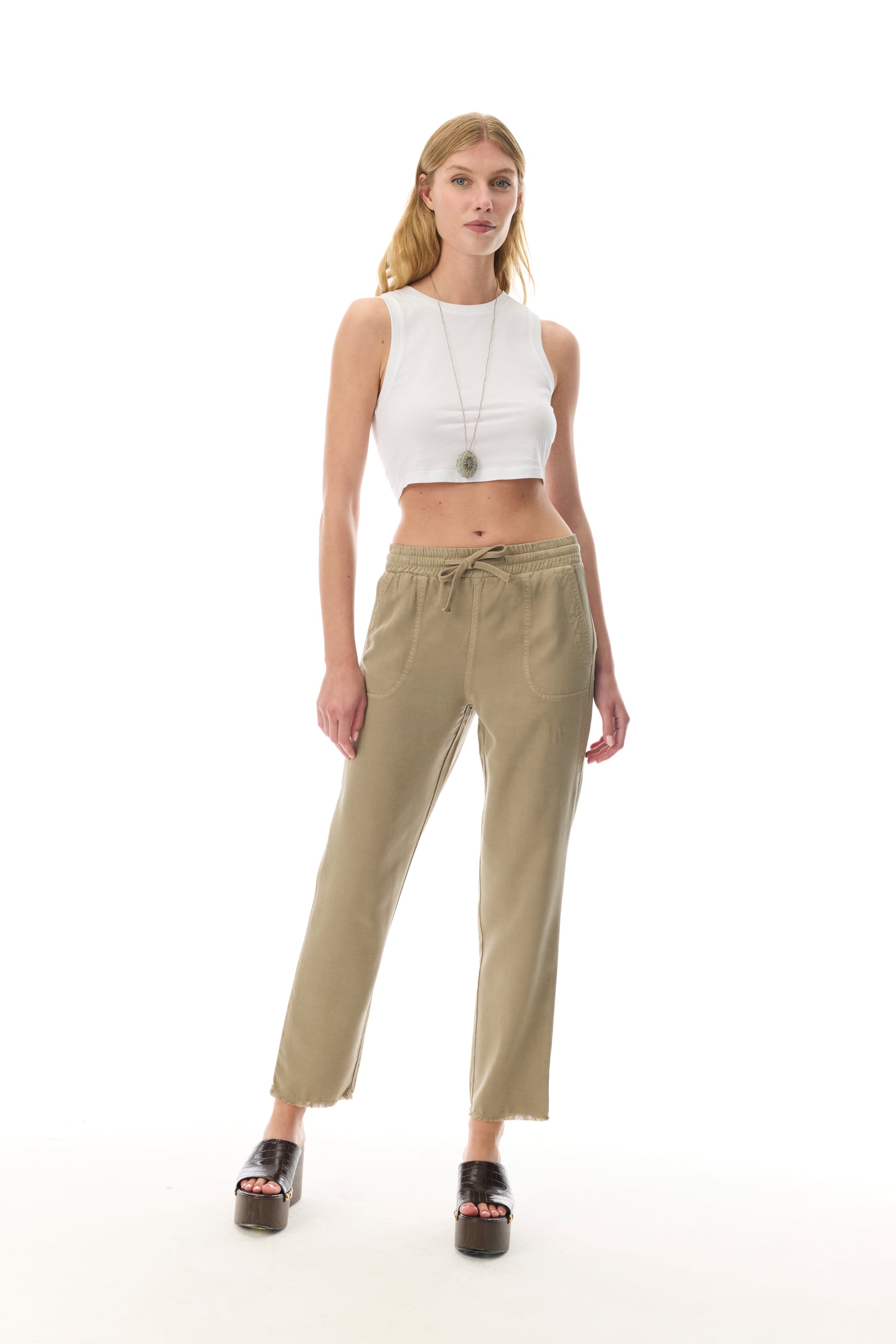 BELİ BAĞLAMALI HAVUÇ KESİM LİYOSEL PANTOLON